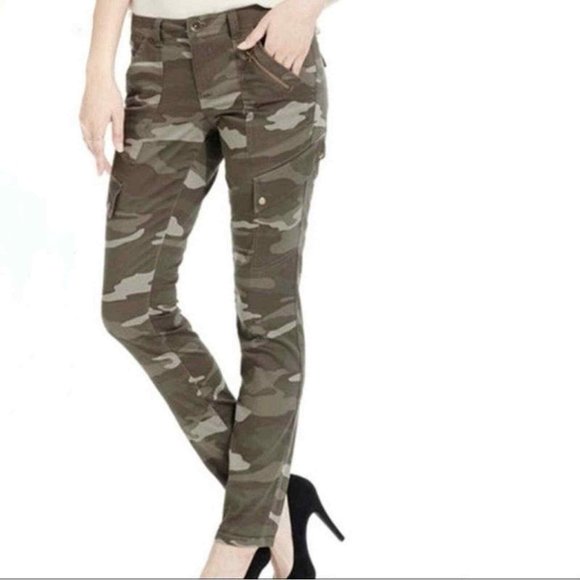 ❣️HP❣️Jolt skinny green utility camo low rise cargo pants sz: 7 - Picture 2 of 9